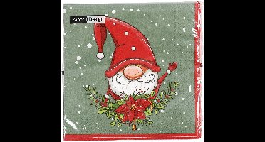 Kerstdiner tafelkleed goud - incl. 20x servetten kerst thema - tafelversiering