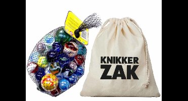 Knikkerzak - 25x30 cm - gevuld met 2 kilo knikkers en bonken - knikkeren speelgoed