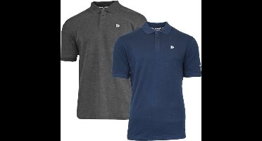 2-Pack Donnay - Polo (Noah) - Sportpolo - Heren - Charcoal/Navy(1397) - maat S
