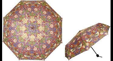 Paraplu knop - Opvouwbaar - Strawberry Thief Red - William Morris