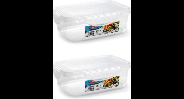 Plasticforte Vershoudbakje - 4x stuks - voor vriezer en magnetron - 800 ml - kunststof