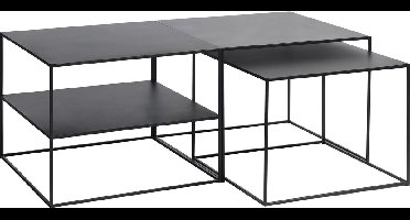 Salontafel Metaal Zwart - 65x65cm - Vierkant - Tafel Pebble - Giga Living