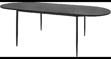 Riverdale eetkamertafel Scott - Ovaal - Zwart - 220cm - 6 pers
