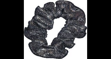 Snowflake - Hair Scrunchie - Mystique Glansstof - Turnen - Meisjes - Haarwokkel - Elastisch - Anthraciet - One Size