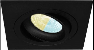 Inbouwspot Andy met Philips HUE White Ambiance - Voor binnen / woonkamer / keuken / slaapkamer - inbouw spot - Zwart - vierkant - IP20 - GU10 - Buitendiameter: 93MM - boorgat: 78-86MM - min. Inbouwdiepte: 70MM