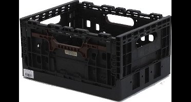 WICKED Smart Crate zwart met bruine grepen (recycled plastic)