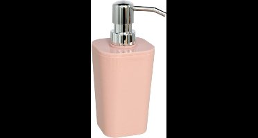 Gerimport Zeeppompje/zeepdispenser - kunststof - zalmroze - 7,5 x 17 cm
