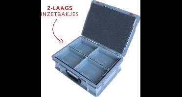 Alpac Assortimentsdoos - Assortimentskoffer - 400 x 300 x 133 mm - Grijs - 22 Vakken