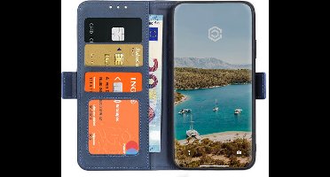 Casecentive Magnetische Leren Wallet case - Portemonnee hoesje geschikt voor iPhone 12 / iPhone 12 Pro - Blauw