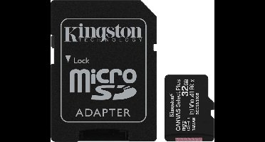 MICRO SD KAART ZWART 32GB+ADAPTER Class 10
