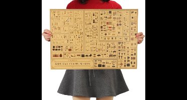 Poster muziekinstrumenten kraftpapier 51.5x36cm