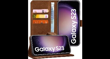 Hoesje geschikt voor Samsung Galaxy S23 - Book Case Kunstleer Pasjeshouder Bruin