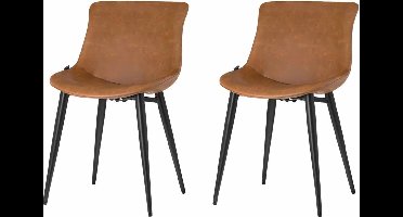 Riverdale eetkamerstoelen Elin - Cognac - 80cm hoog