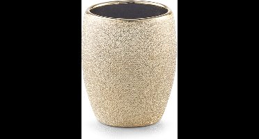 Zeller tandenborstelhouder - keramiek - goud glitter - D8 x H10 cm