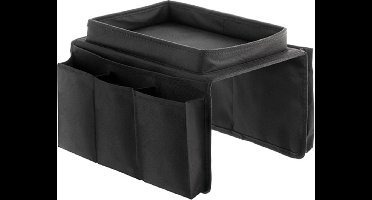 Innovagoods Bankstel Tray met Organiser - Dienblad - 54 x 31 x 4 cm - Zwart