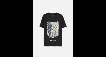 Attack On Titan Logo T-shirt zwart S Katoen - Anime, Fan merch, TV-series