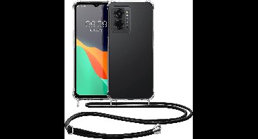 Hoesje Geschikt voor Oppo A77 Hoesje transparant silicone met Koord - Hoesje Geschikt voor Oppo A77 hoesje met koord Zwart