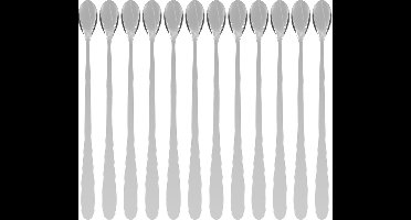 Intirilife set van 12 lange roestvrijstalen lepels - Lengte 18,9 cm - Voor latte macchiato, cocktails, desserts en meer