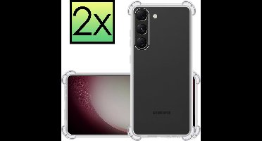 Hoesje - 2 Stuks - Geschikt voor Samsung Galaxy S23 Plus - Sterk & Shockproof - Siliconen Case - Back Cover - Telefoon Hoes Shock Proof - Transparant