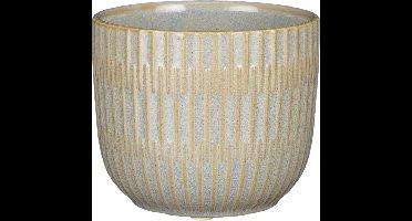 Mica Decorations Plantenpot/bloempot - keramiek - lichtgrijs - D11/H9 cm