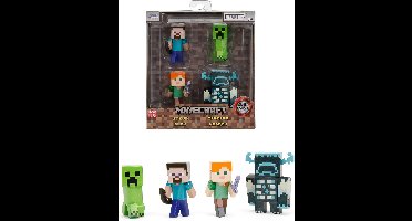 Jada Toys - Minecraft - Set 4 Nanofigures - Figuurtjes - 7 cm