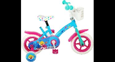 Ocean Kinderfiets - Unisex - 10 inch - Roze Blauw - Doortrapper
