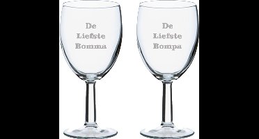 Wijnglas gegraveerd - 24,5cl - De Liefste Bomma-De Liefste Bompa