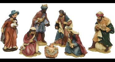 Set van 7 EDM Kerststallen - Kerst Spirit - 9cm - 72277