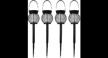 Solar tuinverlichting Palermo - Warm wit licht - Tafellamp, priklamp en hanglamp in 1 - Set van 4