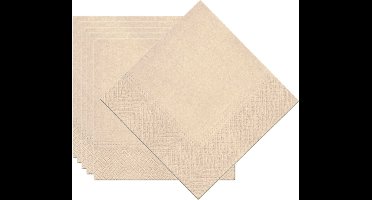 Chaks Feest servetten taupe/beige - 60x - papier - 33 x 33 cm