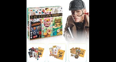 Escape Room Spellen 3in1 - Breinbreker - Geschikt voor hele gezin - 2tot4 spelers - speelduur 45 min per thema - vanaf 8 jaar