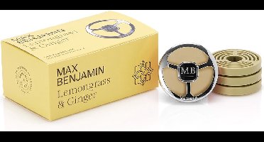 Max Benjamin Autoparfum met 4 Navullingen Cadeauset - Lemongrass & Ginger