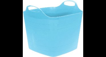 Excellent Houseware Flexibele emmer - blauw - 25 liter - kunststof - vierkant - 35 x 38 cm