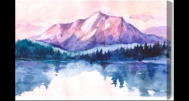 Schilderijkoning - Canvas Schilderij Pittoresk Berglandschap - 120 x 80 cm