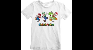 Super Mario Kids - Running Jongens & meisjes T-shirt - wit - 116