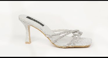 Zerba - Dames Sandalen - Muiltjes- Maat 40 – Zilver Leer – Sestola