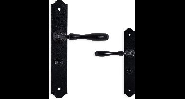 Deurklink met WC slot - 63mm - Mazovia op schild - mat zwart - complete set