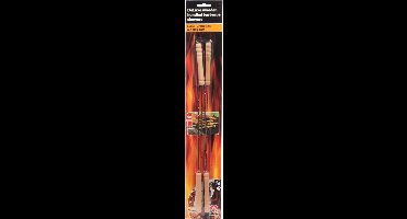 Barbecue Collection Spiezen - 4x stuks - vleespennen - metaal met houten handvat - 38 cm