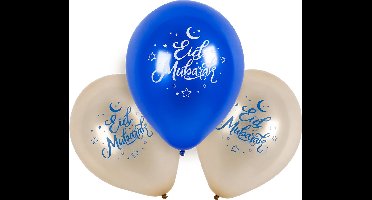 Boland - Set 6 latex ballonnen 'Eid Mubarak' - Multi - Knoopballon