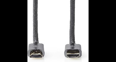 Nedis Ultra High Speed ​​HDMI-Kabel - HDMI Connector - HDMI Connector - 8K@60Hz - 48 Gbps - 1.00 m - Rond - 6.3 mm - Gun Metal Grijs - Cover Window Box