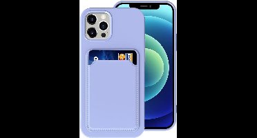 LuxeBass Hoesje geschikt voor iPhone 12 Pro Max - Siliconen hoesje - Paars - Pasjeshouder- telefoonhoesjes - gsm hoesje - telefoonhoes - telefoonhoes - gsm hoes - telefoonhoesje