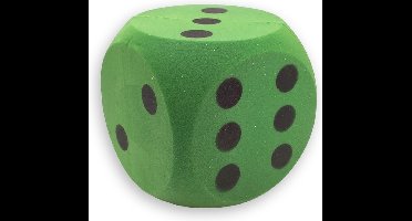 T&F Creations Grote dobbelsteen - groen - 16 x 16 cm - foam - groot formaat - dobbelspel dobbelsteen