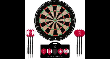 Ajax Dartbord - Dartbord met 6 dartpijlen - Multipack 5 Sets Dart Flights - Dart Shafts - Darts - Cadeau