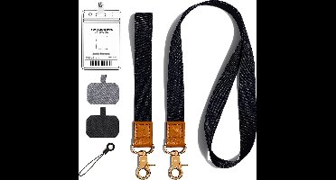 2 Stuks Nek en Pols Lanyard Sleutelhanger Keycord met Badgehouder - Universeel Telefoonkoord/Telefoonketting - Pashouder/Kaarthouder met Keykoord - Houder voor Kaart/Sleutels - Telefoon/GSM Koord - Sleutelkoord -Transparant ID Pashouder Ketting