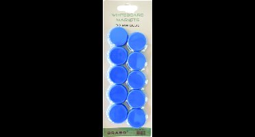 BRASQ Magneten Voor Whiteboard, Magneetbord, Memobord of Magnetisch Tekenbord - Blauw 30mm - 10 stuks