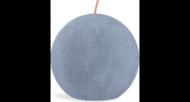 6 stuks Bolsius lichtblauw rustieke bolkaars Ø 76 mm (25 uur) Sky Blue