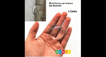 4 Stuks Zelfklevende Deurbeschermers - Transparant - 5cm dia - Deurbescherming/Muurbescherming - Siliconen Deurstoppers/Deurklink Buffers - Flexibel - Stootrubber Deur - van Heble®