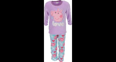 Peppa Pig Coral-Fleece Pyjama - Maat 122/128 - Polyester - Paars/Blauw - Meisjes