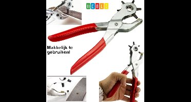*** Gaatjesmaker voor o.a riemen - Gatentang - Revolverponstang - Revolvertang - Riemenponstang - van Heble® ***
