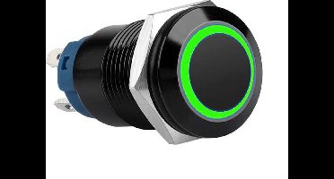 Push schakelaar groene verlichting - 19mm